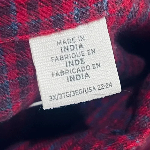 Levi’s Plus Size Levi's Women's Utility Shirt Red Plaid Cropped  Size 3X - Picture 5 of 9